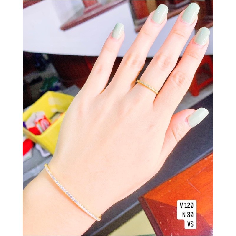 NHẪN GẮN ĐÁ TĂM VÀNG 10KARA