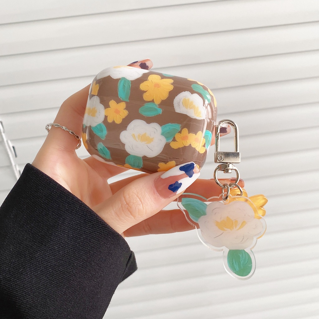 Vỏ Bảo Vệ Hộp Sạc Tai Nghe compatible AirPods3 compatible AirPods3 compatible AirPods2Gds Họa Tiết Hoa Xinh Xắn Thời Trang 2021