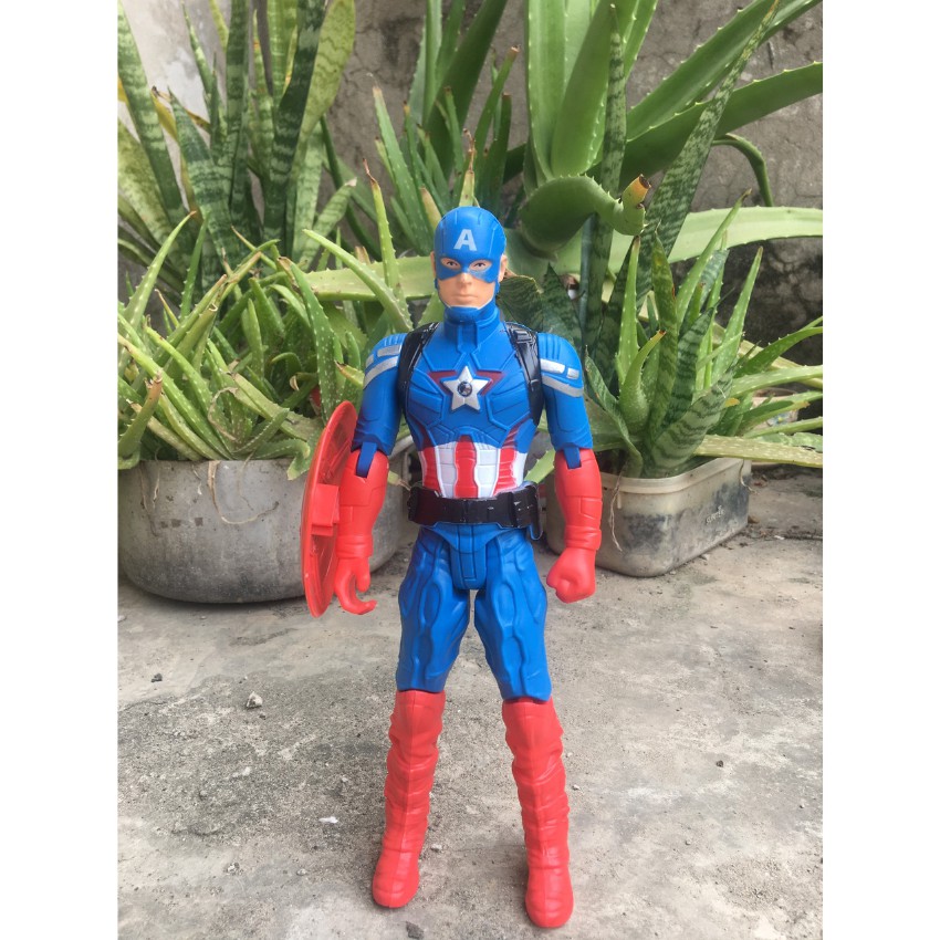 Đồ Chơi Mô Hình CAPTAIN AMERICA Cao 27cm Có Đèn Led Sáng Cử Động Khớp Nhựa Cao Cấp