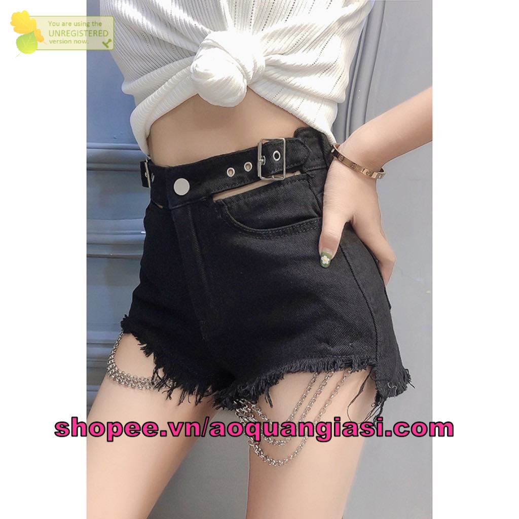 quần dây xích dạng short mt752, mt976 màu đen size s,m,l AQGS.com phong cách thời trang sành điệu, tôn dáng