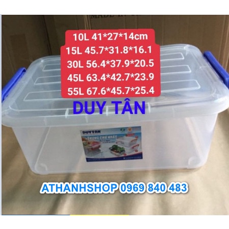 THÙNG NHỰA DUY TÂN TRONG SUỐT 10L