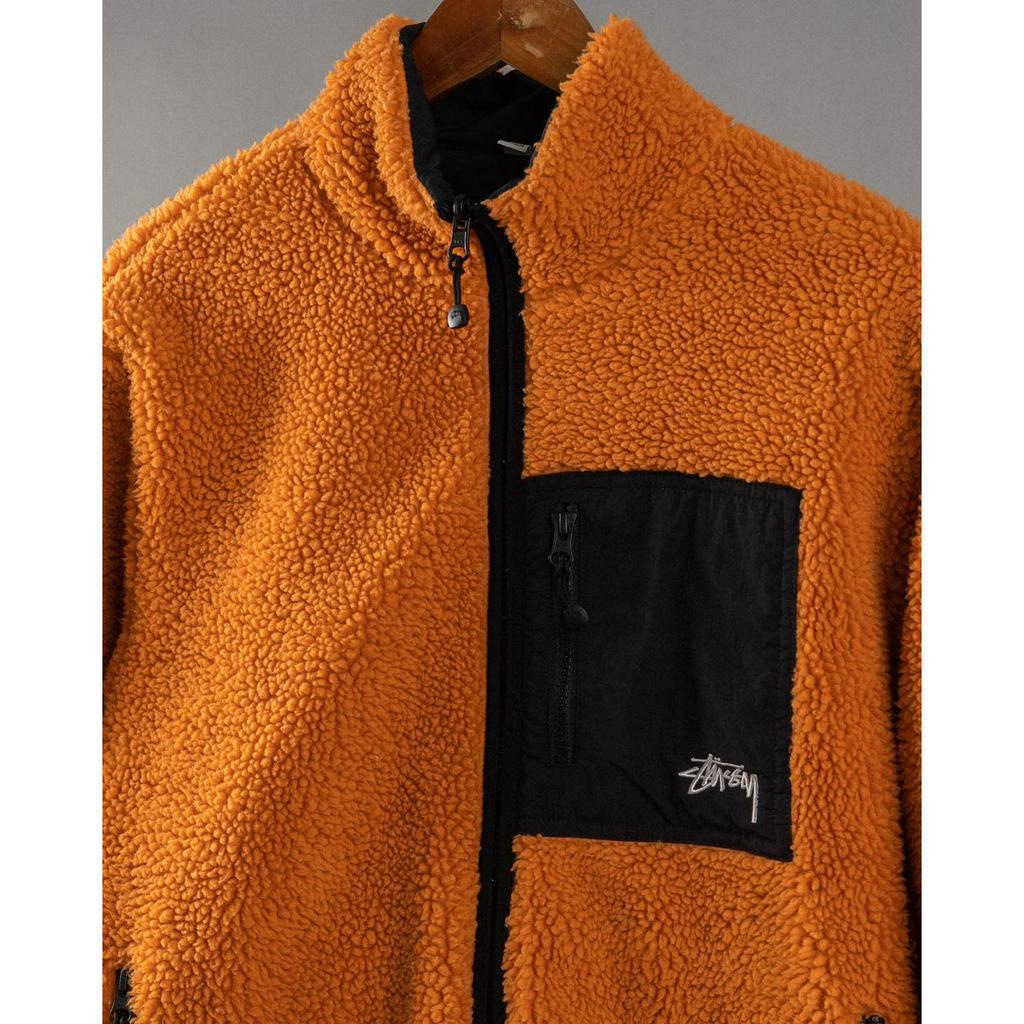 Áo khoác lông cừu 2 mặt Stussy họa tiết 8Ball Sherpa