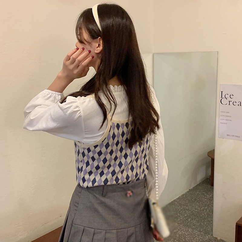 Áo croptop dệt kim sát nách cổ chữ V form ôm phong cách quyến rũ cho nữ