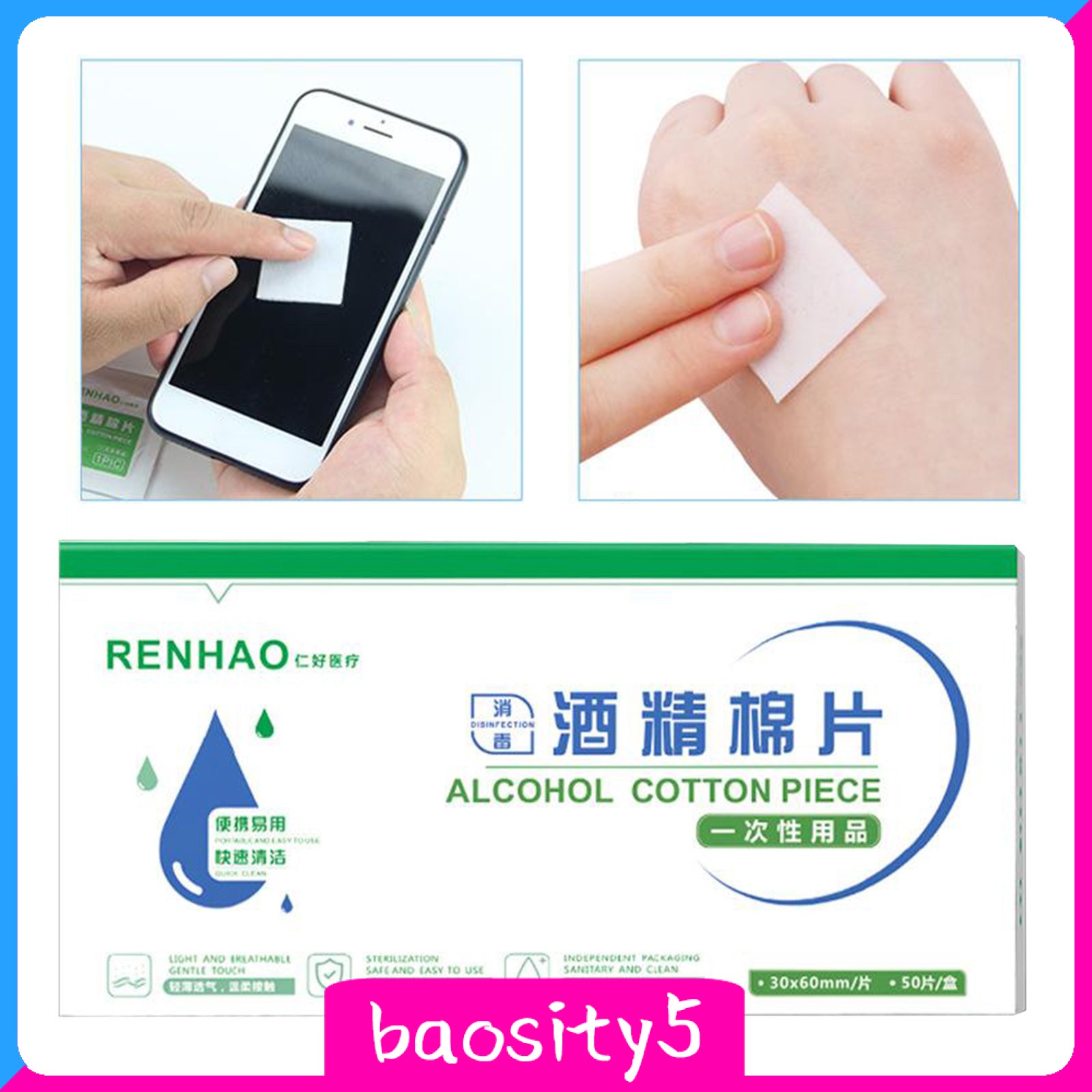 (Hàng Mới Về) Set 50 Tờ Giấy Cồn Dùng Một Lần Chuyên Dụng Lau Mắt Kính / Điện Thoại / Máy Tính | BigBuy360 - bigbuy360.vn