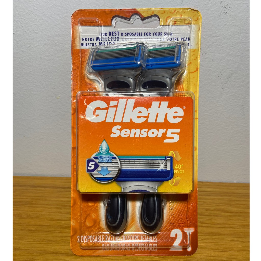 Bộ 2 dao cạo râu Gillette Sensor 5 Men's hàng xách tay Mỹ