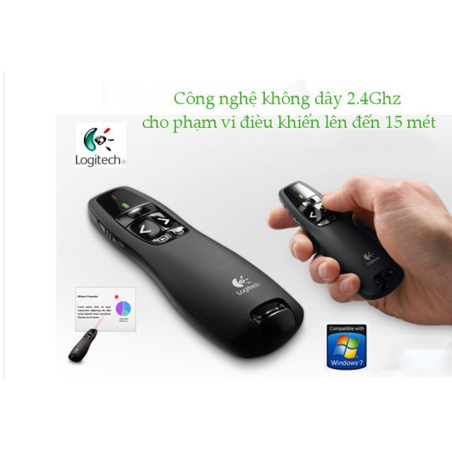 Bút trình chiếu logitech phím bấm nhạy hỗ trợ giảng dạy, thuyết trình, luận văn,...