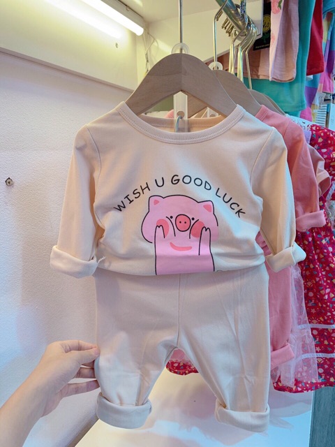 Bộ cotton hình thú cho bé trai và gái CT43048