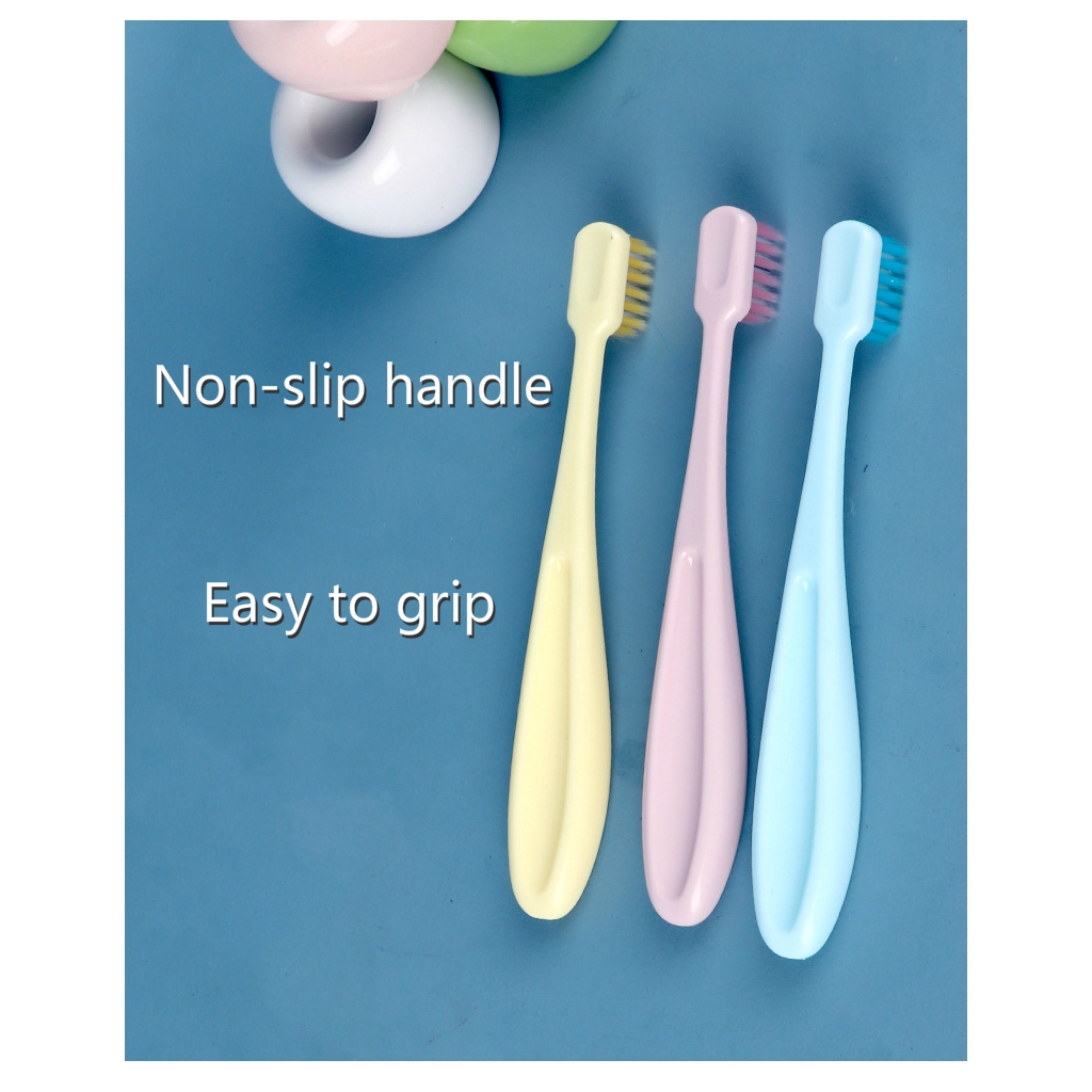 Set 3 bàn chải đánh răng mềm mại màu macaron cho trẻ em 2-6 tuổi