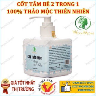 Cốt thảo mộc tắm gội 250ml an toàn cho Bé 2 in 1 - Wonmom