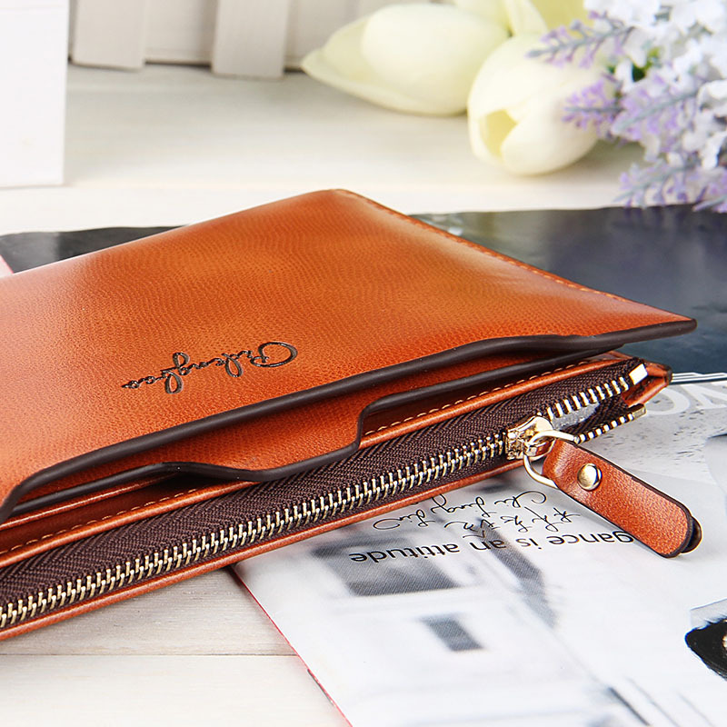 Women's Long Wallet Baellerry 8363 Pu Leather Multi-slot With Photo Grid Two-fold Zipper Design