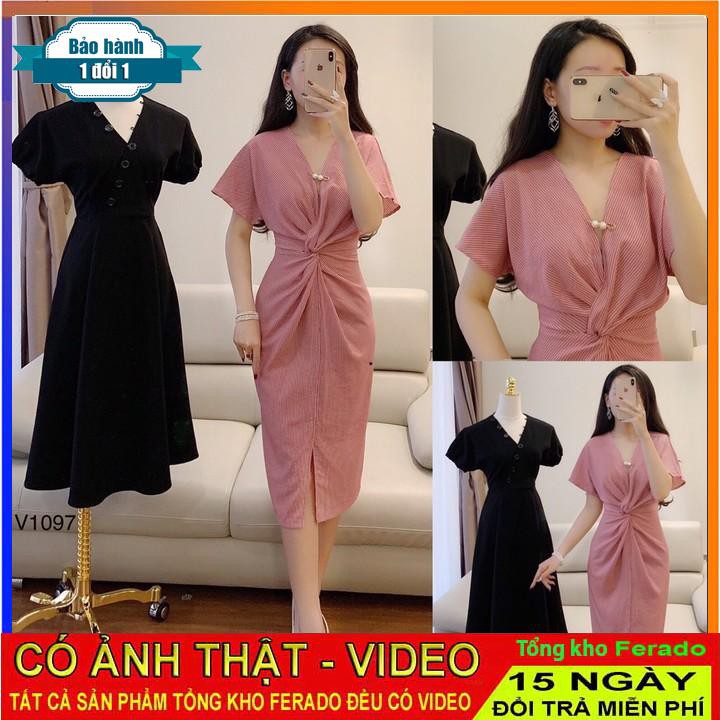 [ xả kho ] MiD Đầm hẻ hồng V1104 Mie Design ảnh thật