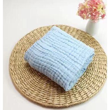 Khăn tắm xô 6 lớp nhăn nền màu, KT 105x105, siêu mềm thấm hút cực tốt dùng cho bé