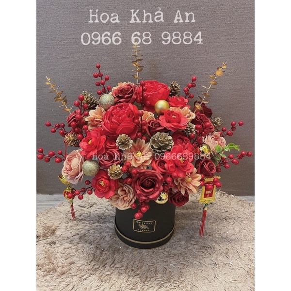 Lẵng hoa Khai Trương, Tân gia - Mẫu thiết kế Khả An - Kích thước tầm 50x50cm. Hoả tốc.
