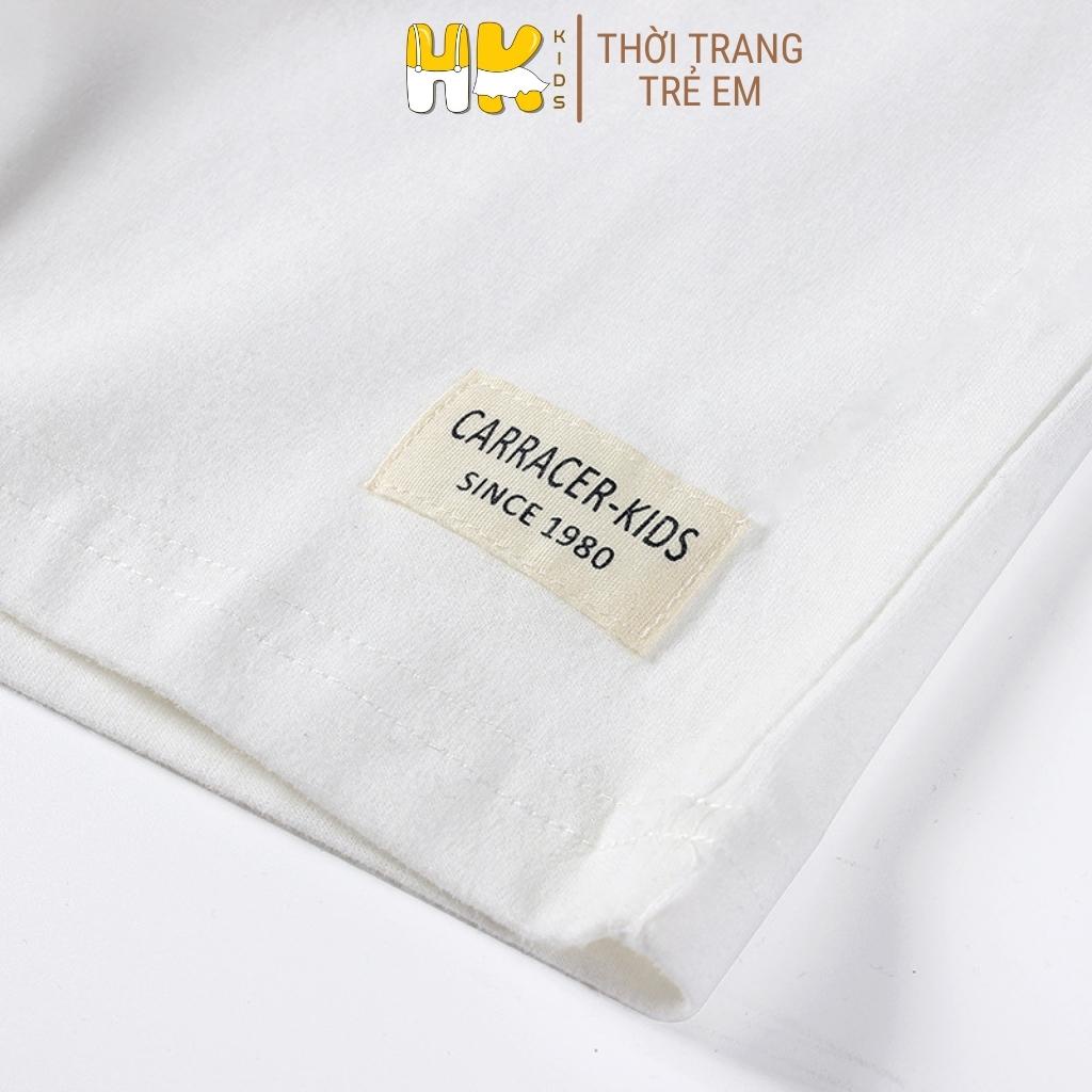 Áo phông bé trai HK KIDS cộc tay thời trang mùa hè size cho bé từ 4 đến 15 tuổi chất cotton cao cấp chính hãng
