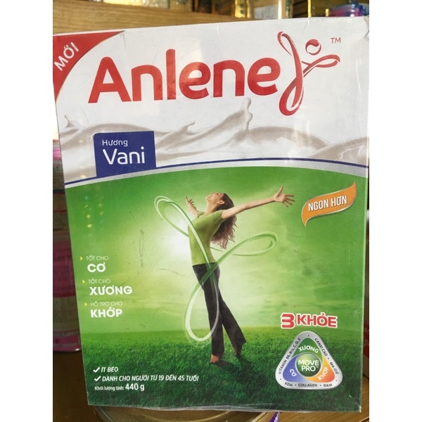 Sữa bột Anlene vani ít béo hộp 440g (19 - 45 tuổi)