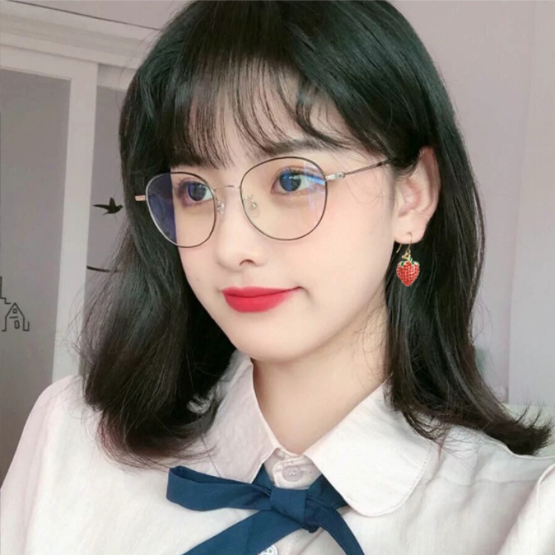 (KIQI-FASHION) COD Mắt Kính Gọng Tròn Kim Loại Chống Ánh Sáng Xanh Thời Trang Mới Cho Nam Nữ