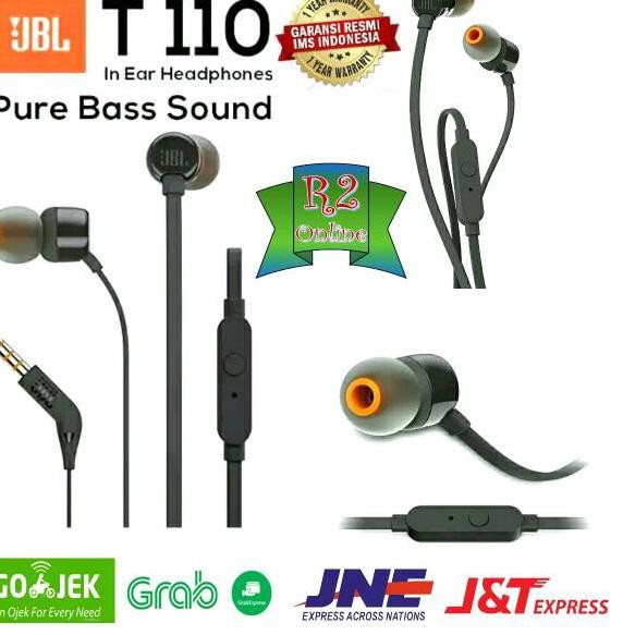 Tai Nghe Nhét Tai Jbl T110 Có Micro Và Dây Cáp Dẹp