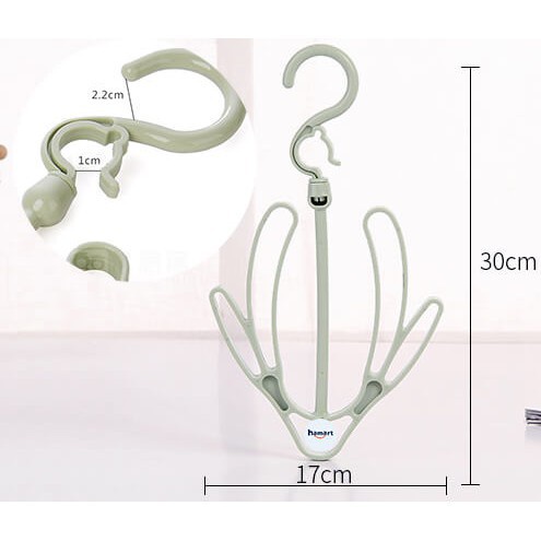 Móc treo phơi giày dép, tất, mũ nón thông minh xoay 360 độ, giúp mau khô và giữ dáng đồ dùng - 10160