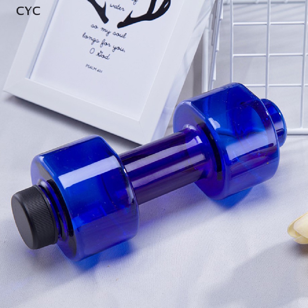 CYC Dumbbell Plastic Bottle 550ML Sports Water Bottles Portable Leakproof Dumbbell CY