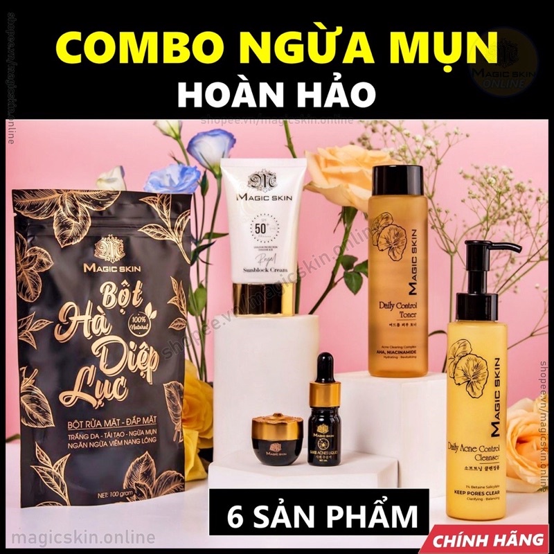 Bộ 6 SẢN PHẨM NGỪA MỤN HIỆU QUẢ MAGICSKIN