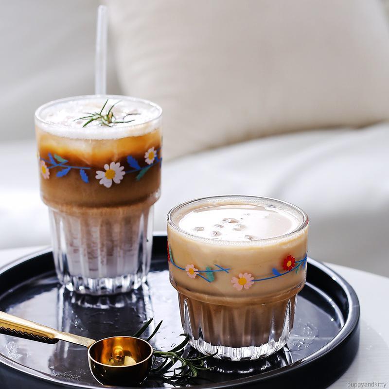 Ly Thủy Tinh Uống Cà Phê / Nước Ép / Trà / Sữa Phong Cách Hàn Quốc