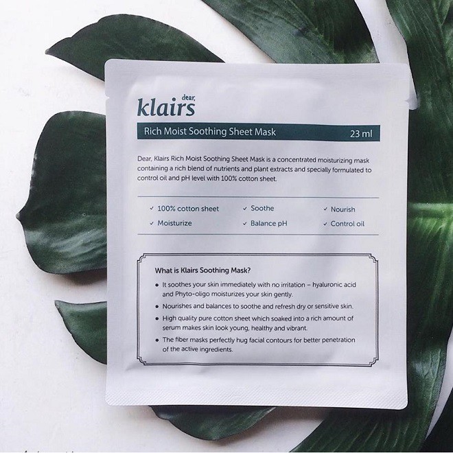 Mặt nạ Klairs Rich Moist Soothing Tencel Sheet Mask - Miss Xinh