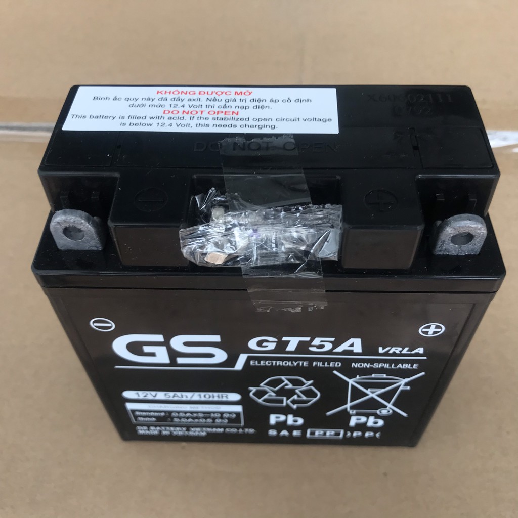 Ắc quy khô GS GT5A 12V-5Ah | Bình ắc quy cho xe Dream, Wave, Future, Sirius, Jupiter, Taurus, Mio,...