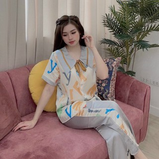 Bộ Đồ Pijama Tiểu Thư Lụa Satin Hàng Cao Cấp