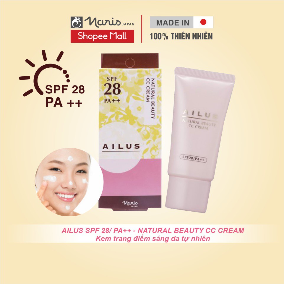 Kem trang điểm sáng da Naris Ailus Natural Beauty CC Cream 30g