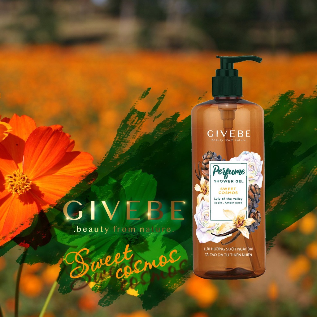 Sữa tắm GIVEBE Nâu Sweet Cosmos 700ml hương nước hoa Ý