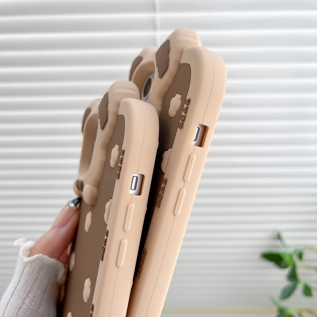 Ốp Điện Thoại Dẻo Họa Tiết Hoạt Hình Chú Gấu Đeo Nơ Dễ Thương Chống Rơi Cho Iphone 13 11 12 13 Pro Max