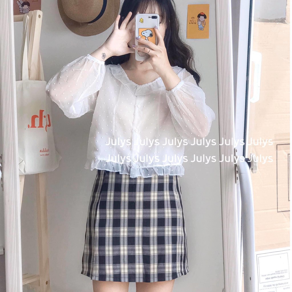Áo babydoll voan bi ( ảnh thật/ hàng sẵn)