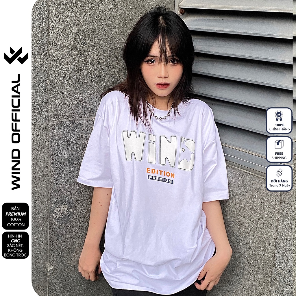 5Áo thun tay lỡ form rộng WIND phông unisex 65% Cotton Edition nam nữ oversize ulzzang