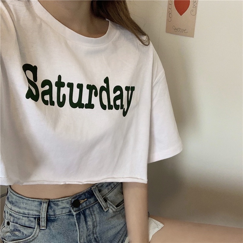 Áo thun croptop nữ dáng rộng