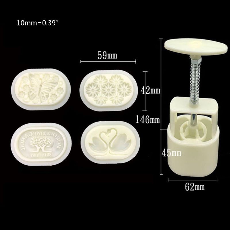 Khuôn Làm Bánh Trung Thu 50g Với 4 Kiểu Dáng Khác Nhau
