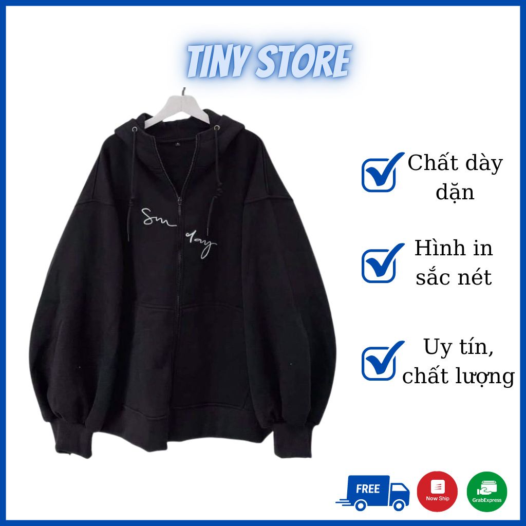 Áo khoác nỉ hoodie Sunday unisex chất dày dặn [Tiny Store]