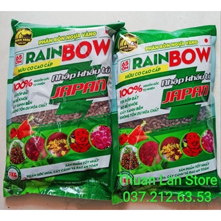 Set 2gói Phân Tan Chậm Hữu Cơ RAIN BOW Nhập Japan 1kg
