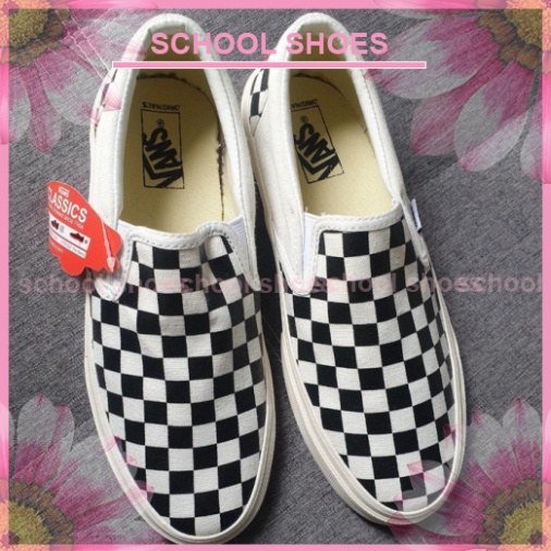 Giày VANs Caro,Giày VANS Lười Cao Cấp Full Box Bảo Vệ