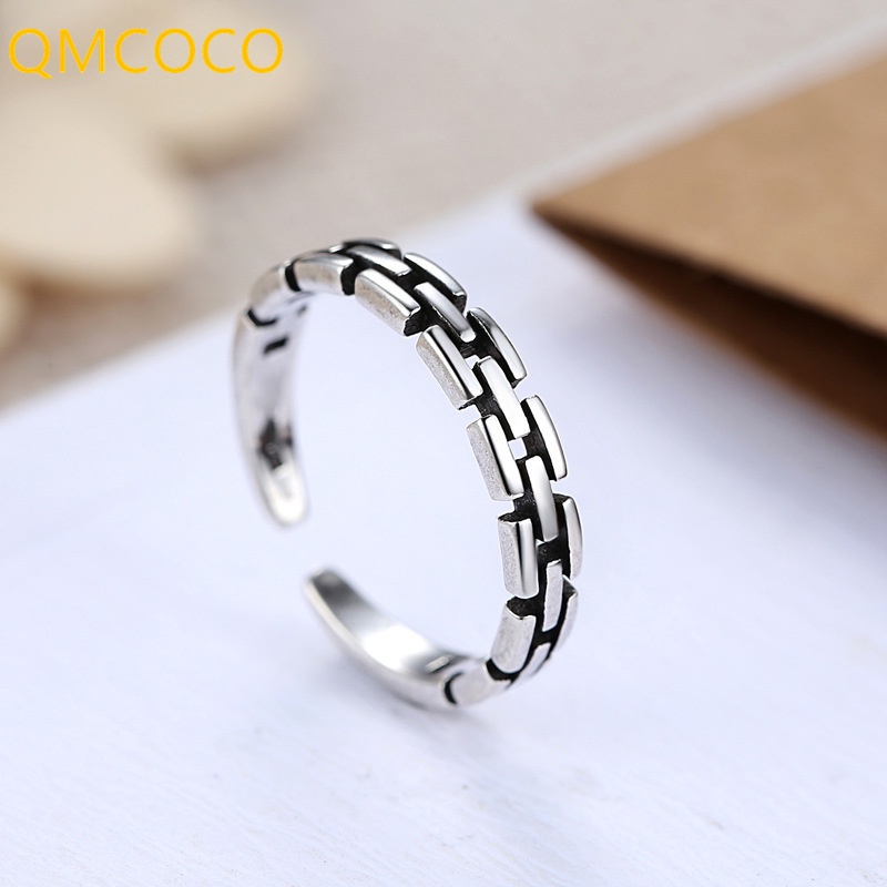 Nhẫn Bạc Thiết Kế Đục Lỗ Đơn Giản Thời Trang Cổ Điển Thích Hợp Làm Quà Tặng Cho Nam Và Nữ