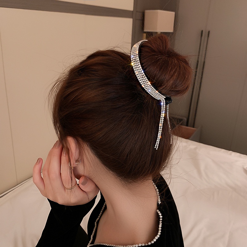 Kẹp tóc đính kim cương giả lấp lánh thời trang dành cho nữ