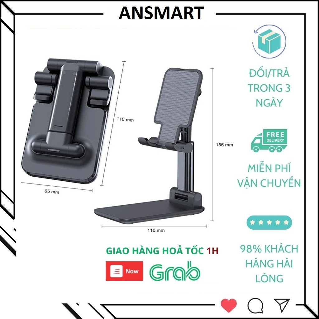 Giá Đỡ Điện Thoại 360, Khung Gấp Gọn Chắc Chắn Khi Để Điện Thoại, Góc Xoay Linh Hoạt, Hỗ Trợ Làm Việc Học Tập