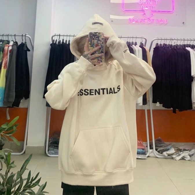 Áo hoodie nam nữ nỉ có mũ form rộng dày dặn ESSENTINAL HNDHD02 | BigBuy360 - bigbuy360.vn