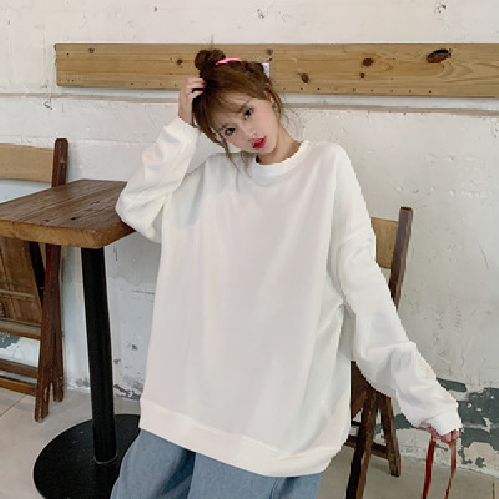 T-Shirts New Long Sleeve Loose Casual Korean Fashion High Quality Solid Color | BigBuy360 - bigbuy360.vn