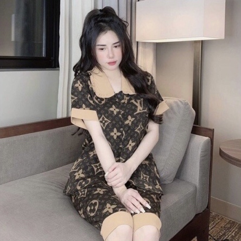 Bộ ngủ pijama lửng chất kate lụa