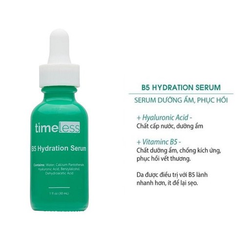 Tinh chất Timeless Vitamin B5 và Hyaluronic Acid cấp ẩm, phục hồi, dưỡng da căng bóng 30ml