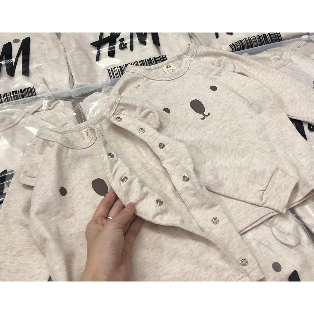 Bộ dài HM gấu bé khuy dọc size nhí