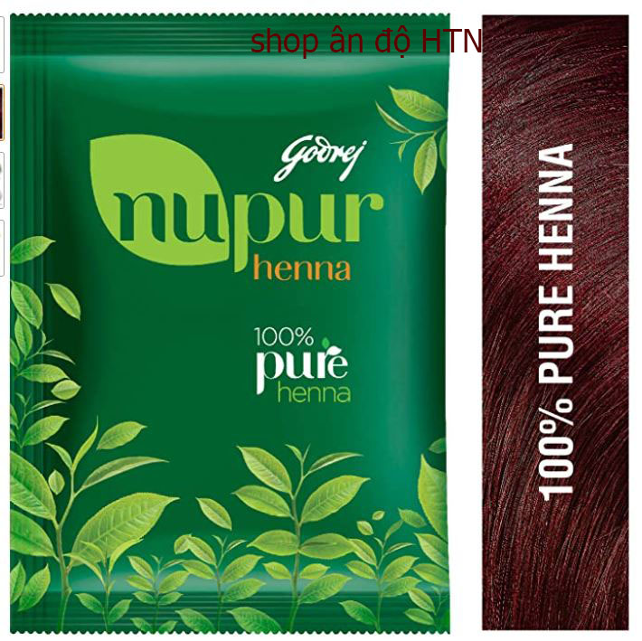 Bột lá nhuộm tóc henna nguyên chất 400g- Chuyên nhuộm phủ bạc - Nupur henna pure 400g