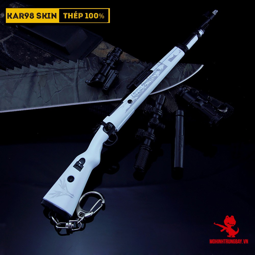 Mô Hình PUBG Kar98 SKin Băng GIá Tặng Kèm 3 Scope Và Kệ Trưng Bày 19cm