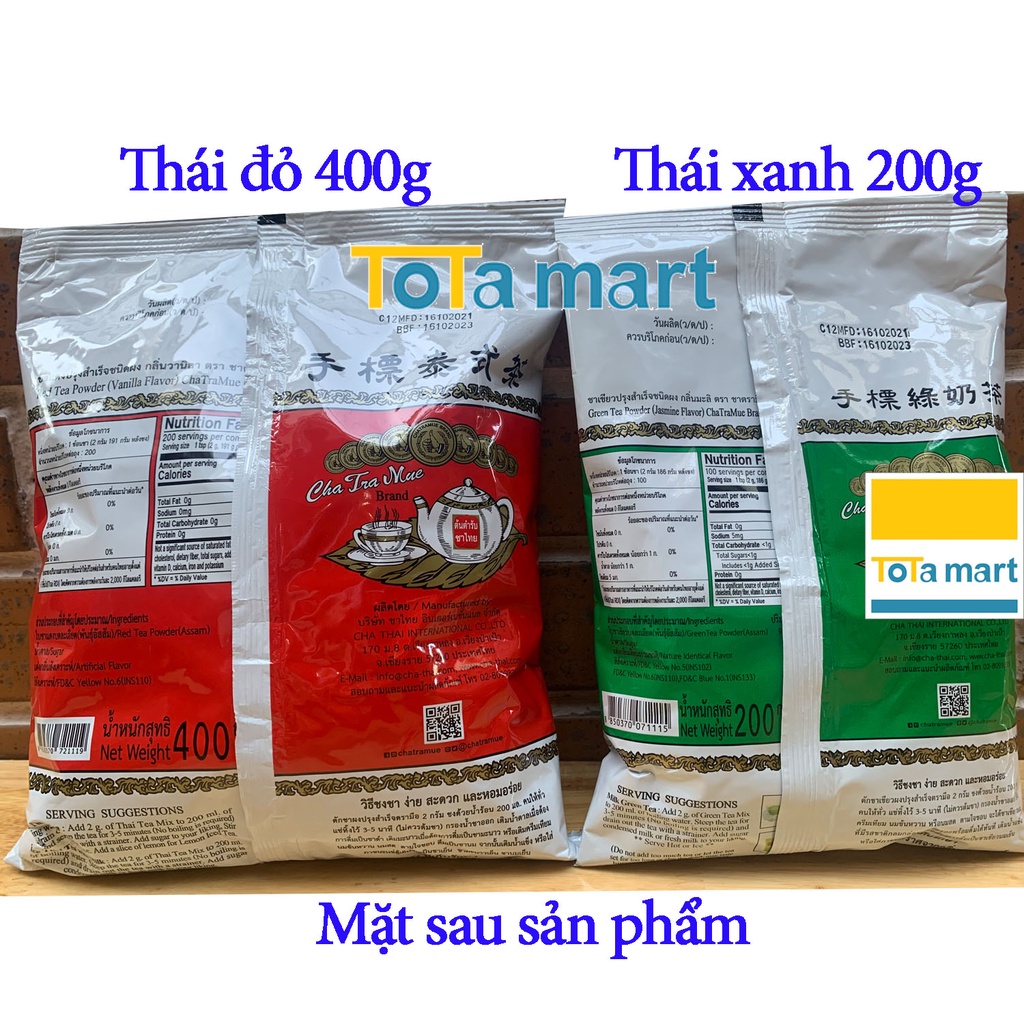 Trà Thái xanh Thái đỏ gói 200g, 400g. NSX 10/2021