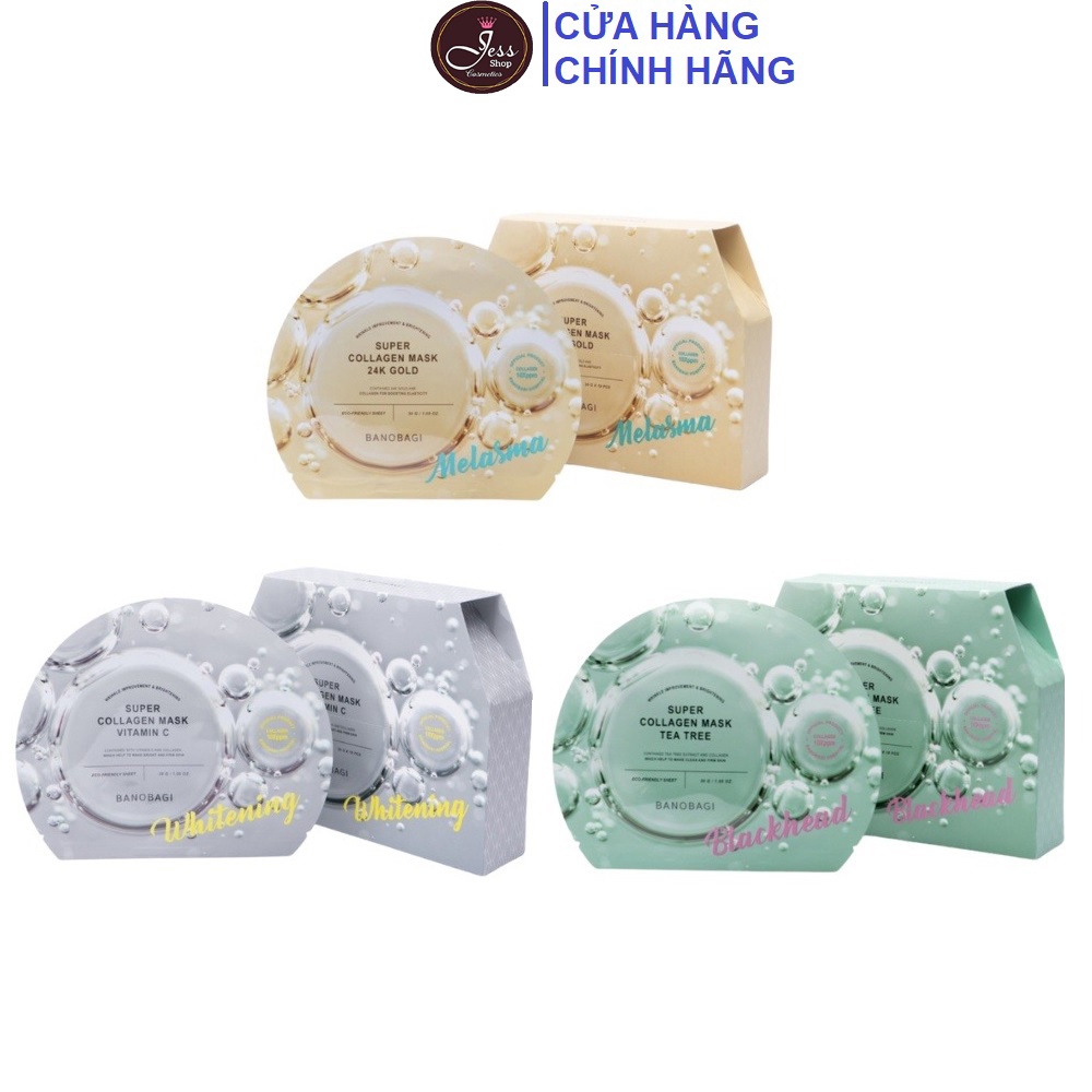 Hộp 10 Miếng Mặt Nạ Giấy Banobagi Super Collagen Mask 10x30g